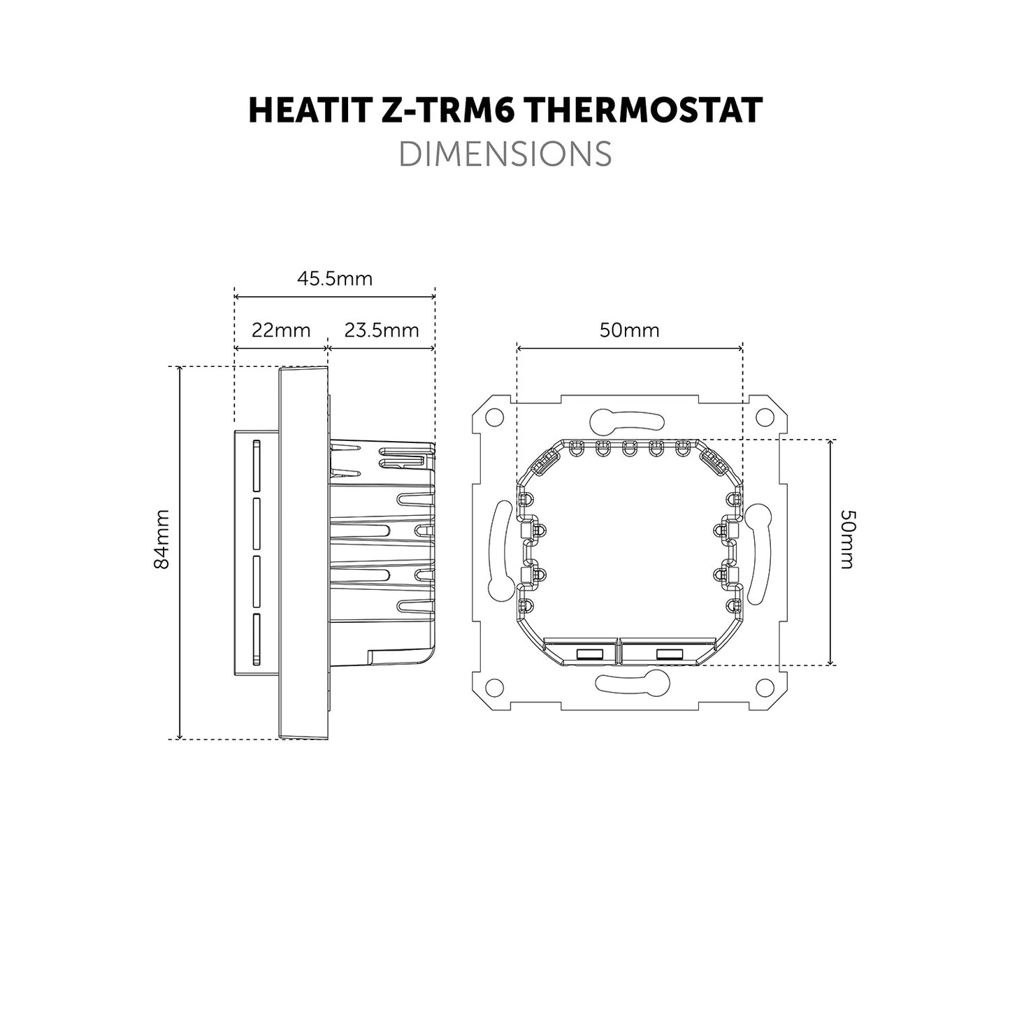 Heatit Z-TRM6 Thermostat Z-Wave 800 series (Black Matt)