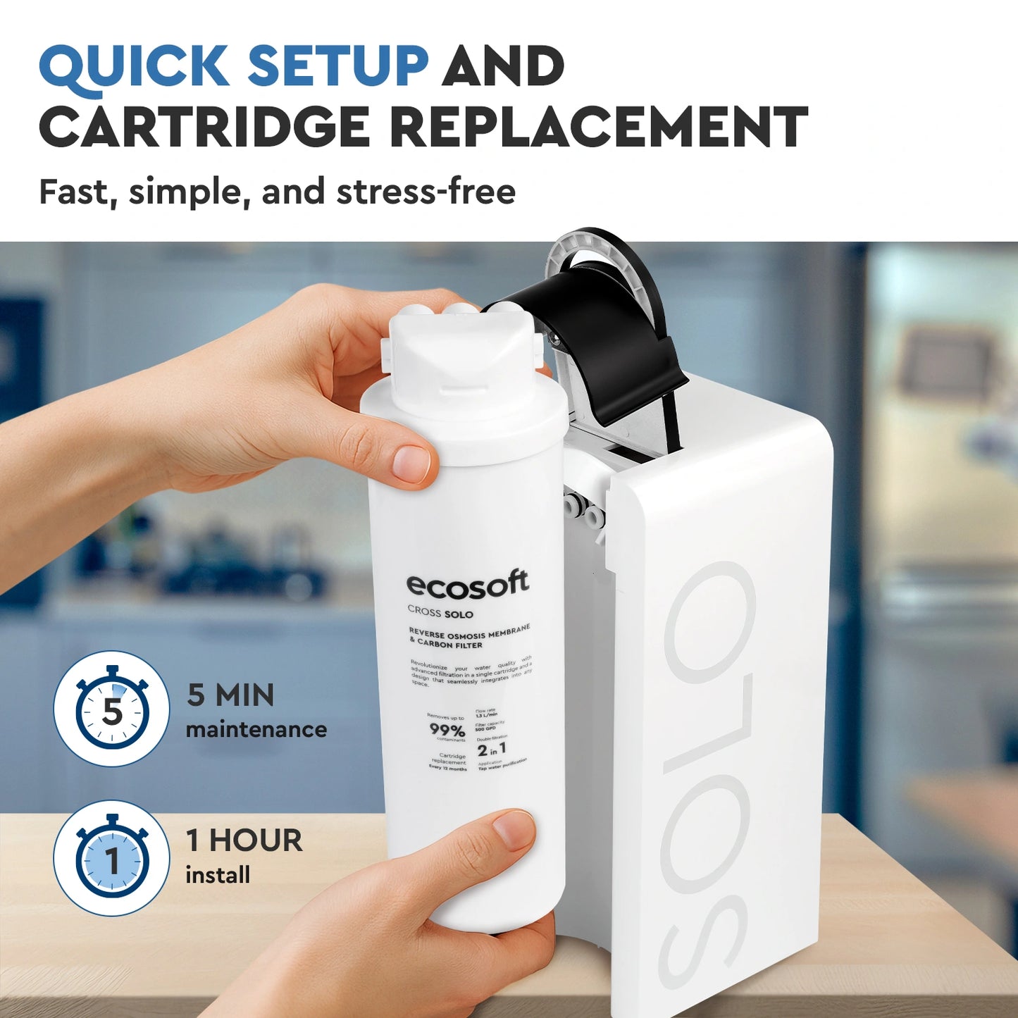 Ecosoft CROSS Solo direct flow reverse osmosis filter