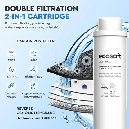 Ecosoft CROSS Solo direct flow reverse osmosis filter