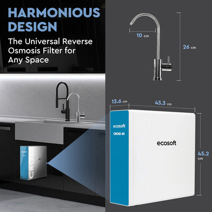 Ecosoft CROSS 60 direct flow reverse osmosis filter