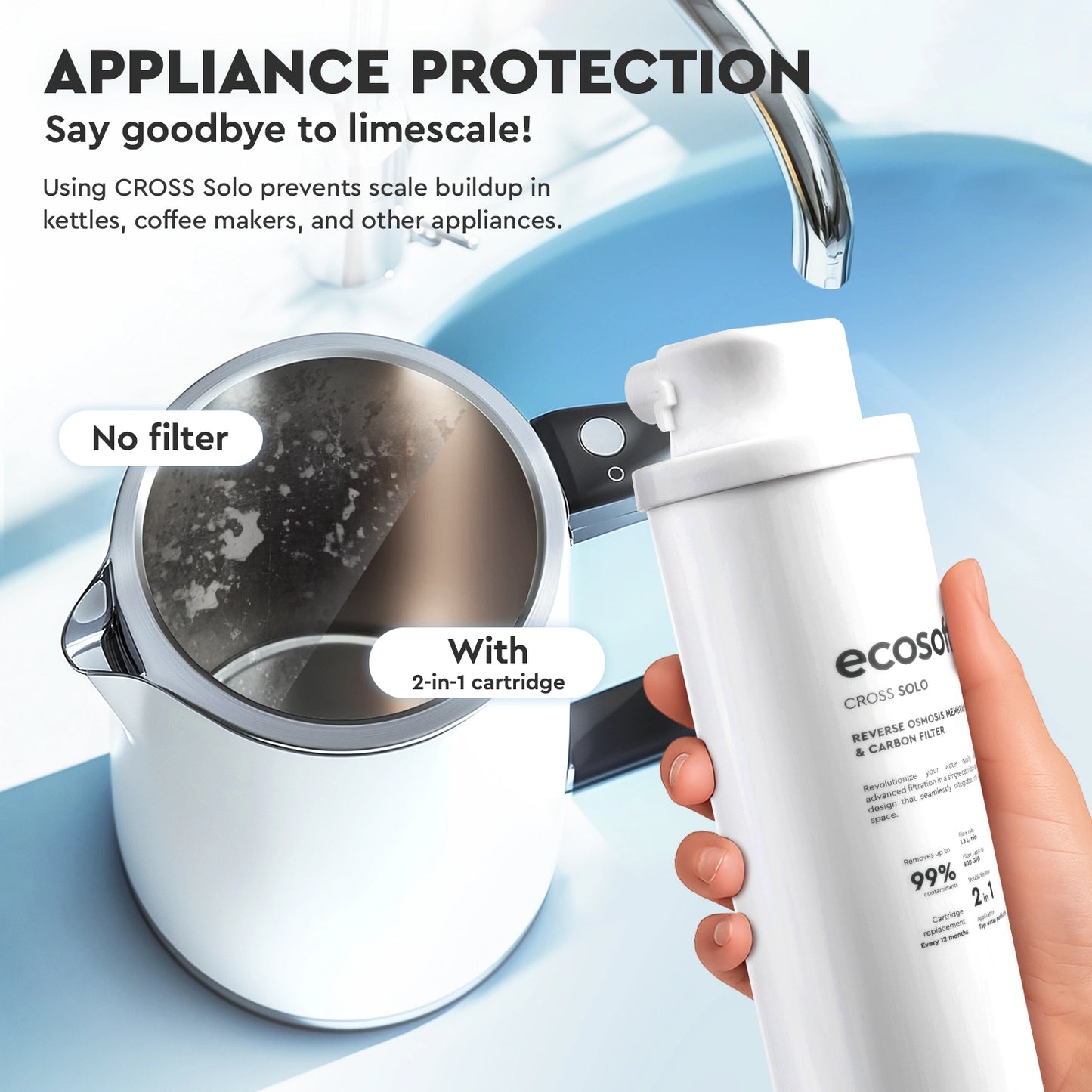 Ecosoft CROSS Solo direct flow reverse osmosis filter