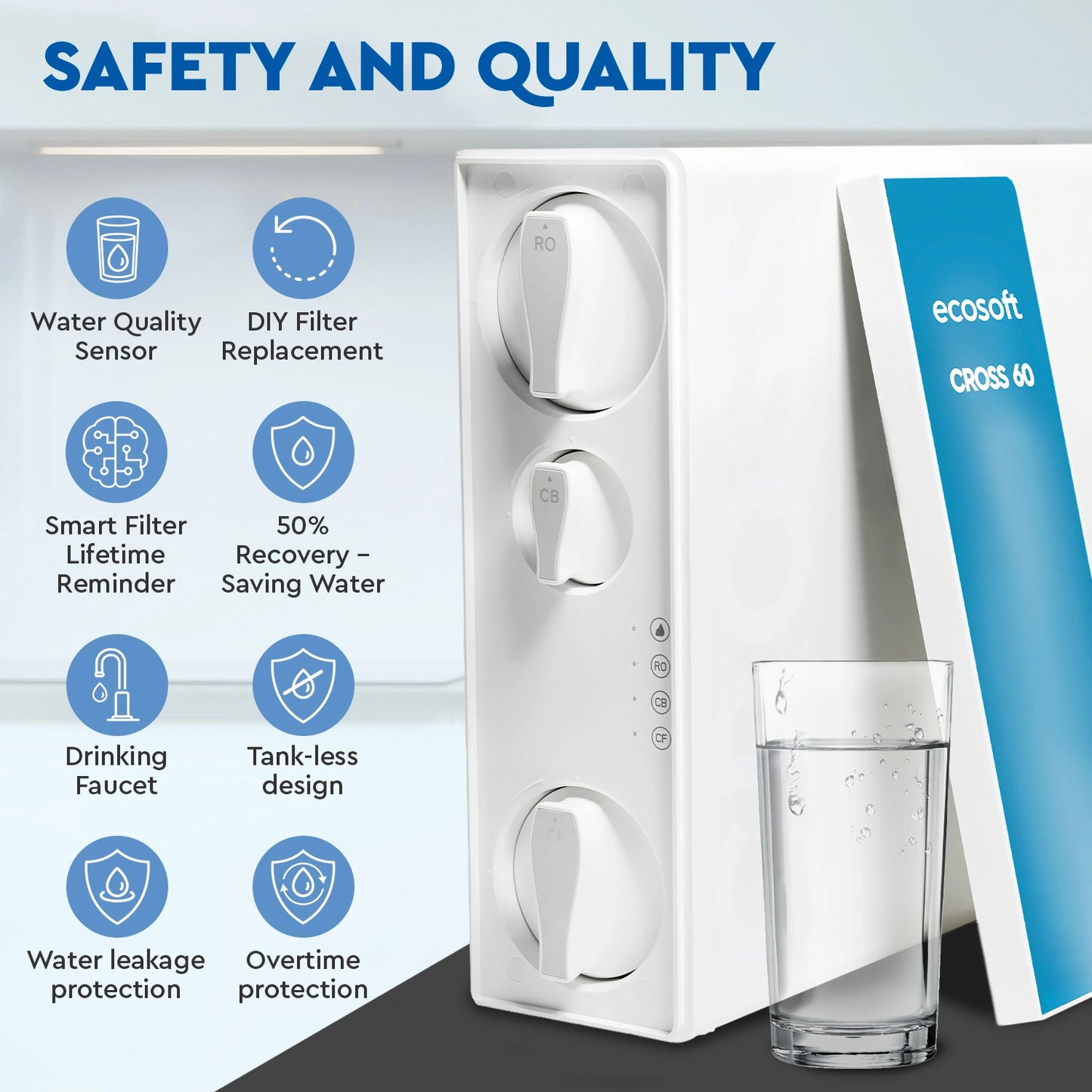 Ecosoft CROSS 60 direct flow reverse osmosis filter