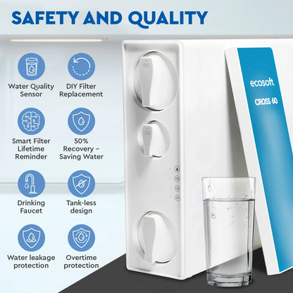 Ecosoft CROSS 60 direct flow reverse osmosis filter