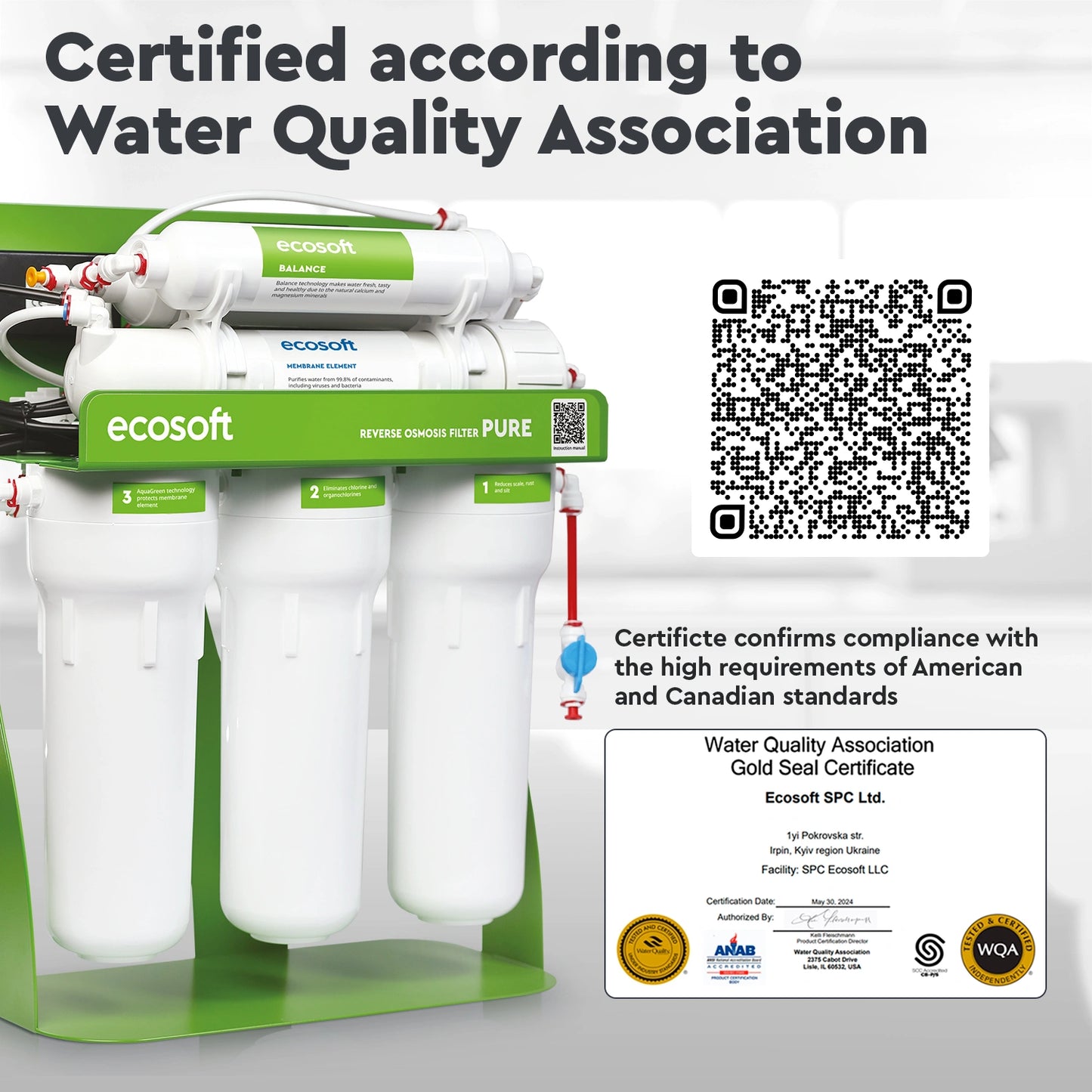 Ecosoft PURE Balance reverse osmosis filter with pump