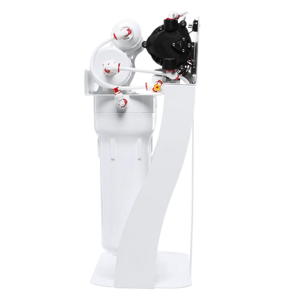 Ecosoft Standard PRO reverse osmosis filter with mineralization and pump on metal rack
