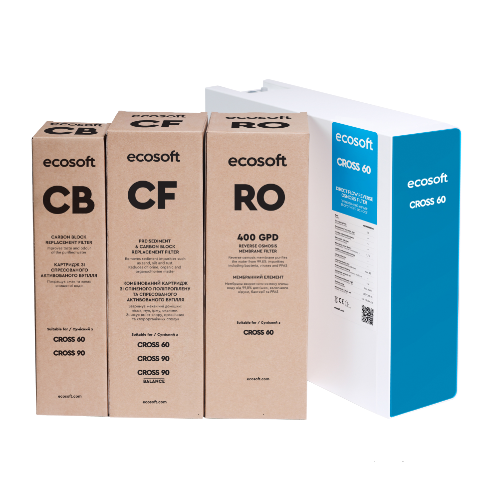 Ecosoft CROSS 60 direct flow reverse osmosis filter