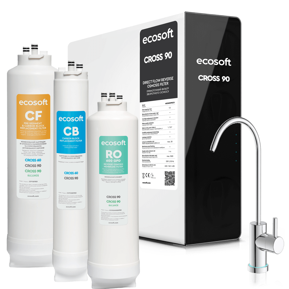 Ecosoft CROSS 90 direct flow reverse osmosis filter